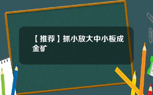 【推荐】抓小放大中小板成金矿