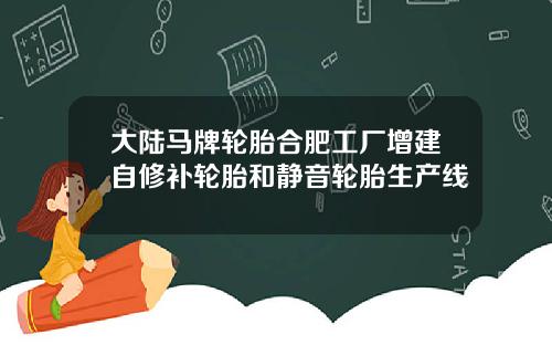 大陆马牌轮胎合肥工厂增建自修补轮胎和静音轮胎生产线