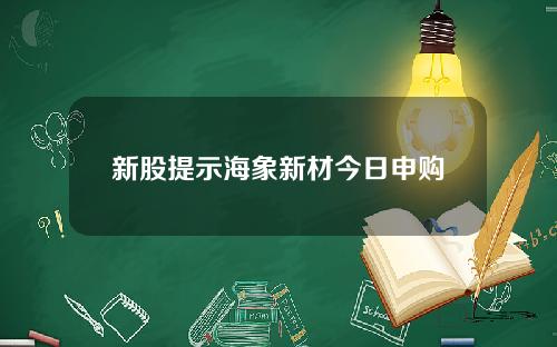 新股提示海象新材今日申购