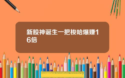 新股神诞生一把梭哈爆赚16倍