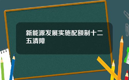 新能源发展实施配额制十二五清障