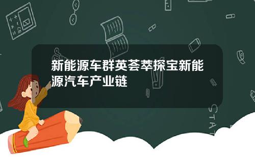 新能源车群英荟萃探宝新能源汽车产业链