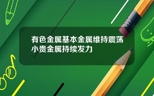 有色金属基本金属维持震荡小贵金属持续发力