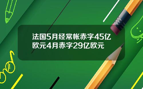 法国5月经常帐赤字45亿欧元4月赤字29亿欧元