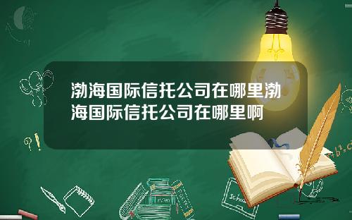 渤海国际信托公司在哪里渤海国际信托公司在哪里啊