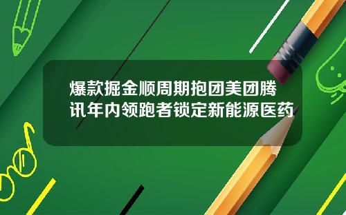 爆款掘金顺周期抱团美团腾讯年内领跑者锁定新能源医药