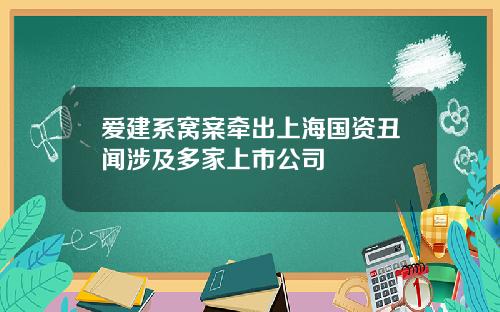 爱建系窝案牵出上海国资丑闻涉及多家上市公司