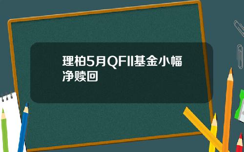 理柏5月QFII基金小幅净赎回