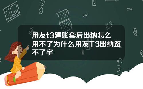 用友t3建账套后出纳怎么用不了为什么用友T3出纳签不了字