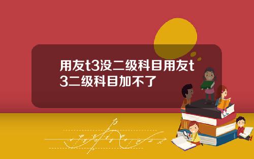 用友t3没二级科目用友t3二级科目加不了