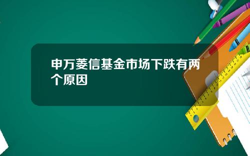 申万菱信基金市场下跌有两个原因