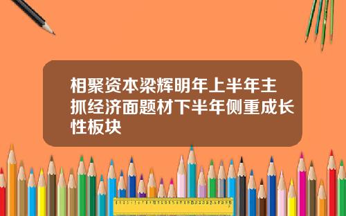 相聚资本梁辉明年上半年主抓经济面题材下半年侧重成长性板块