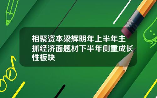 相聚资本梁辉明年上半年主抓经济面题材下半年侧重成长性板块