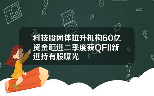 科技股团体拉升机构60亿资金砸进二季度获QFII新进持有股曝光