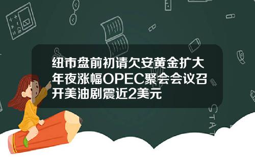 纽市盘前初请欠安黄金扩大年夜涨幅OPEC聚会会议召开美油剧震近2美元