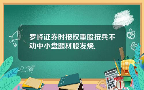 罗峰证券时报权重股按兵不动中小盘题材股发烧.