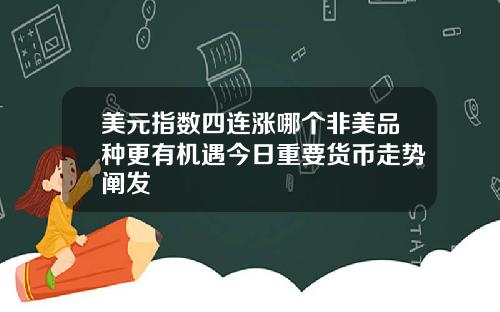 美元指数四连涨哪个非美品种更有机遇今日重要货币走势阐发