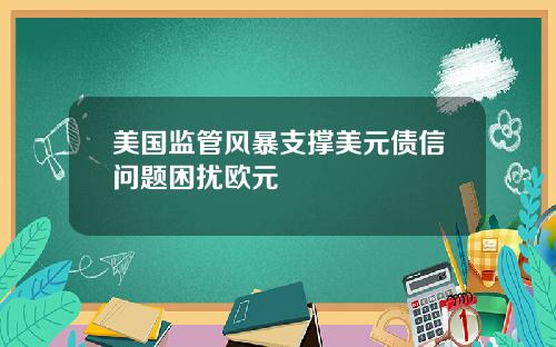 美国监管风暴支撑美元债信问题困扰欧元