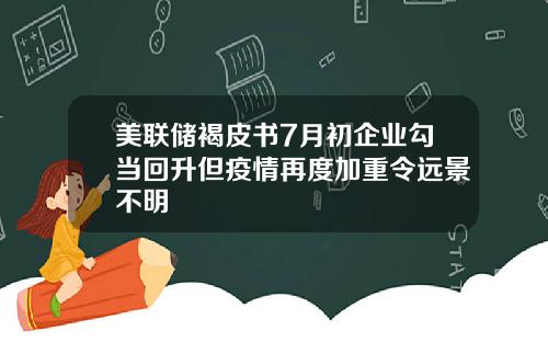 美联储褐皮书7月初企业勾当回升但疫情再度加重令远景不明