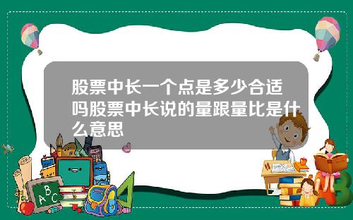 股票中长一个点是多少合适吗股票中长说的量跟量比是什么意思