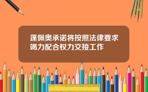 蓬佩奥承诺将按照法律要求竭力配合权力交接工作