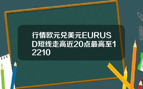 行情欧元兑美元EURUSD短线走高近20点最高至12210