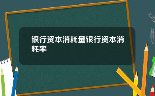 银行资本消耗量银行资本消耗率