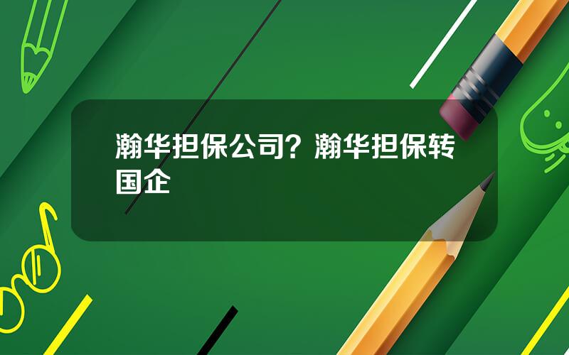 瀚华担保公司？瀚华担保转国企