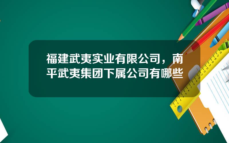 福建武夷实业有限公司，南平武夷集团下属公司有哪些