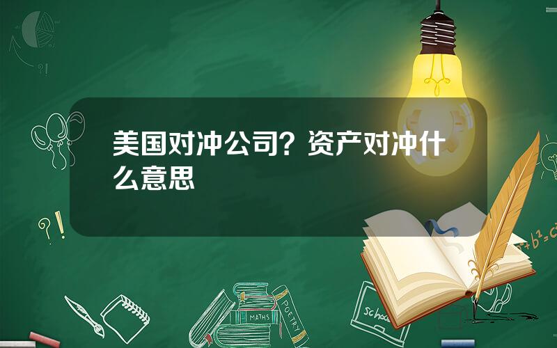 美国对冲公司？资产对冲什么意思