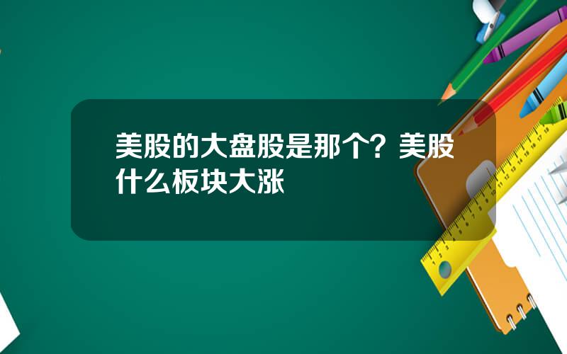 美股的大盘股是那个？美股什么板块大涨