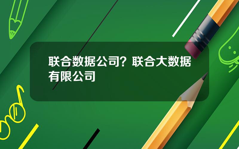 联合数据公司？联合大数据有限公司