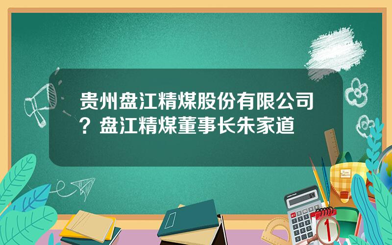 贵州盘江精煤股份有限公司？盘江精煤董事长朱家道