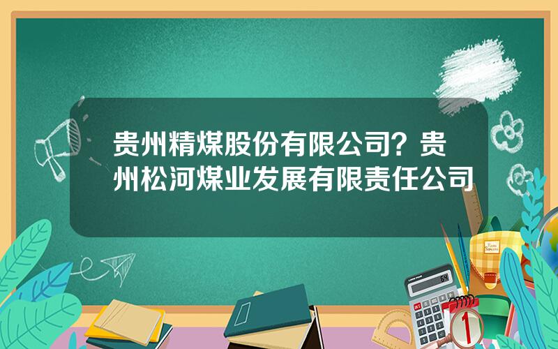 贵州精煤股份有限公司？贵州松河煤业发展有限责任公司